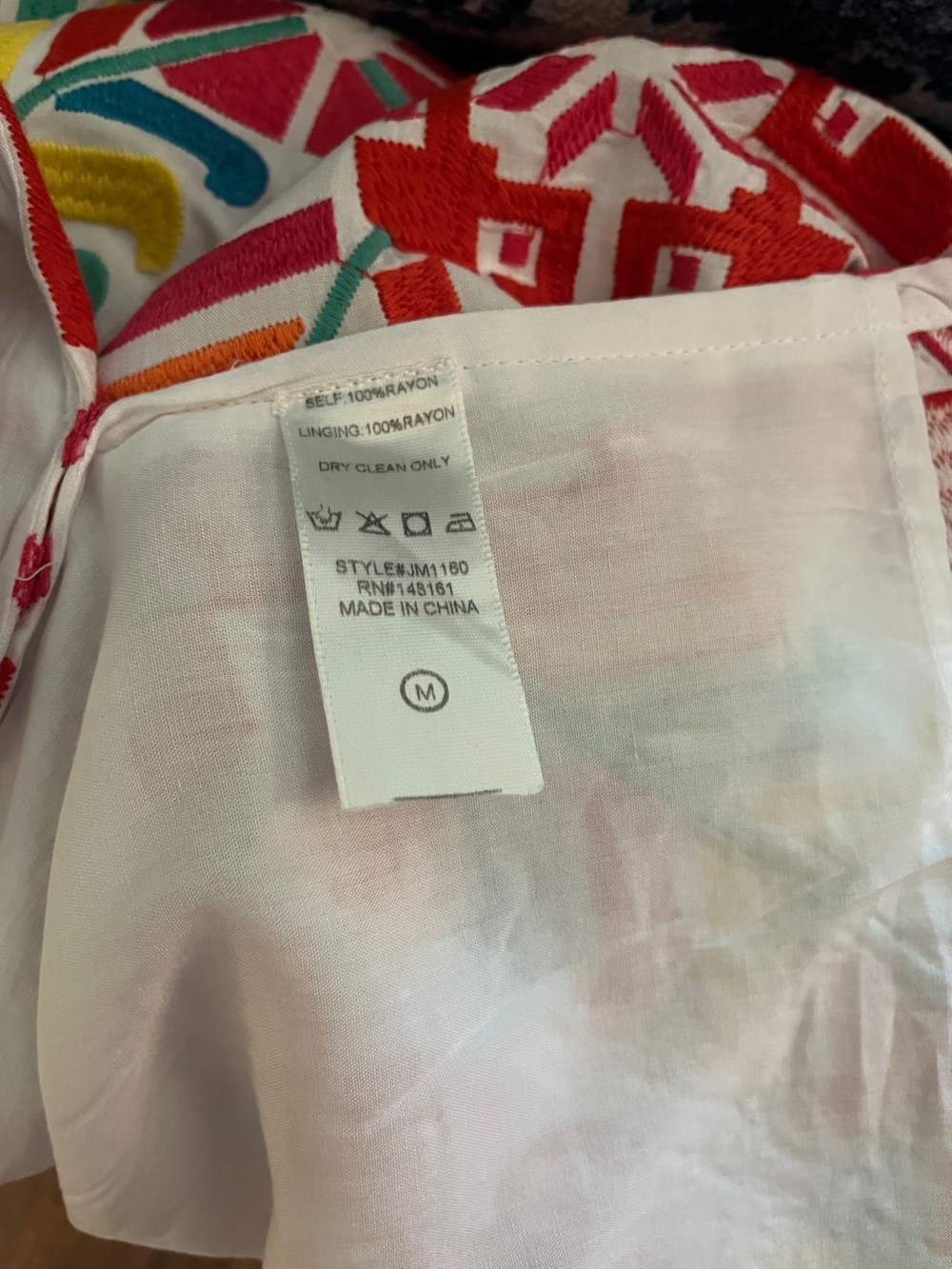 Sz M J Marie Mexican Embroidered Colorful Shirt - Picture 10 of 11